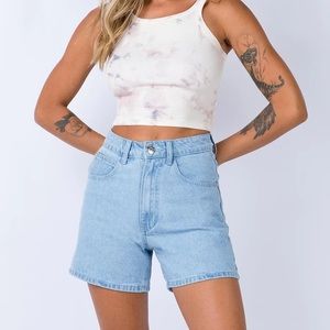 Princess Polly Swalla Shorts Light Blue